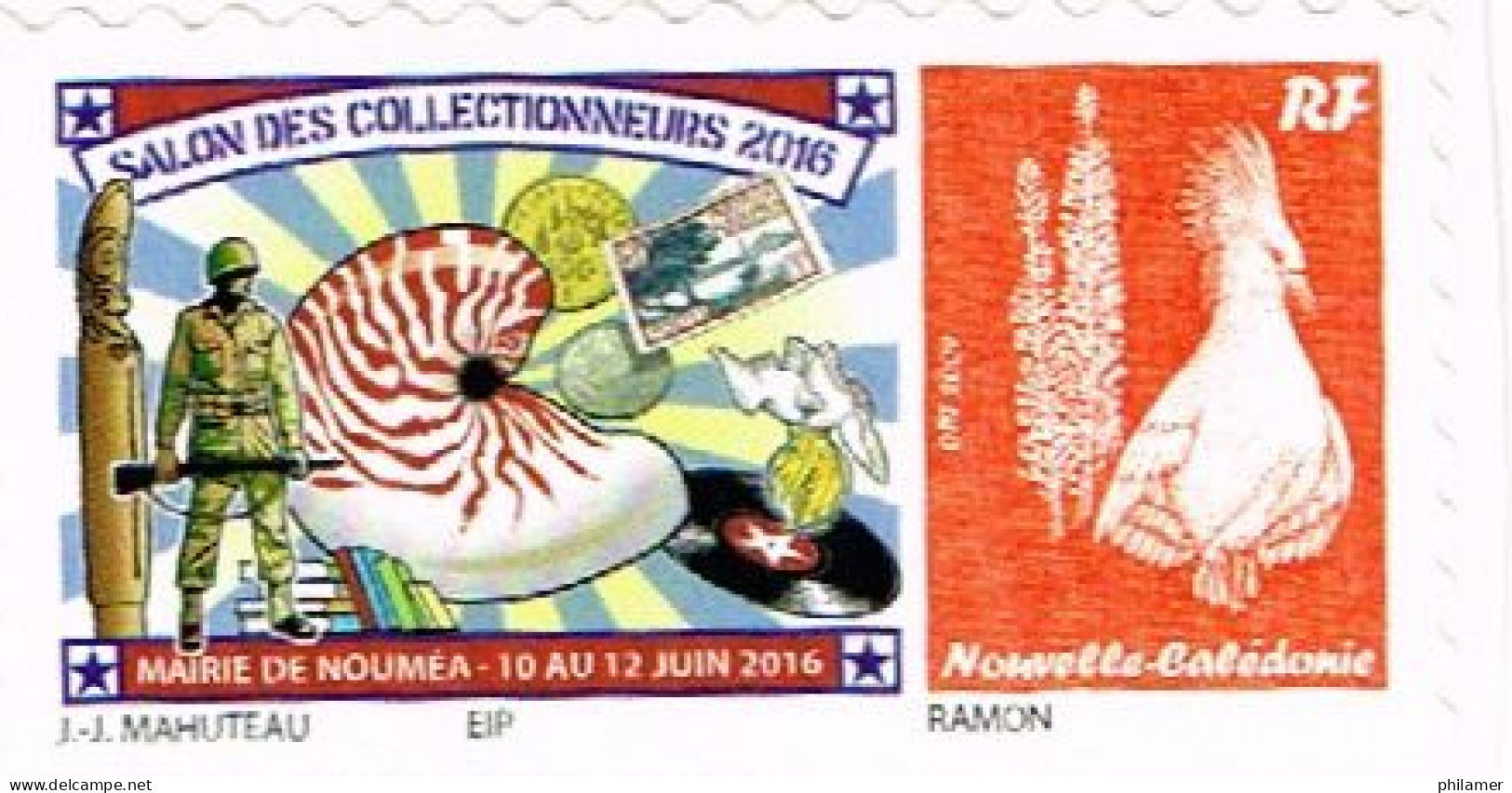 Nouvelle Caledonie France Timbre Personnalise Salon Collectionneurs Noumea 2016 Nautile Uniforme UNC - Unused Stamps