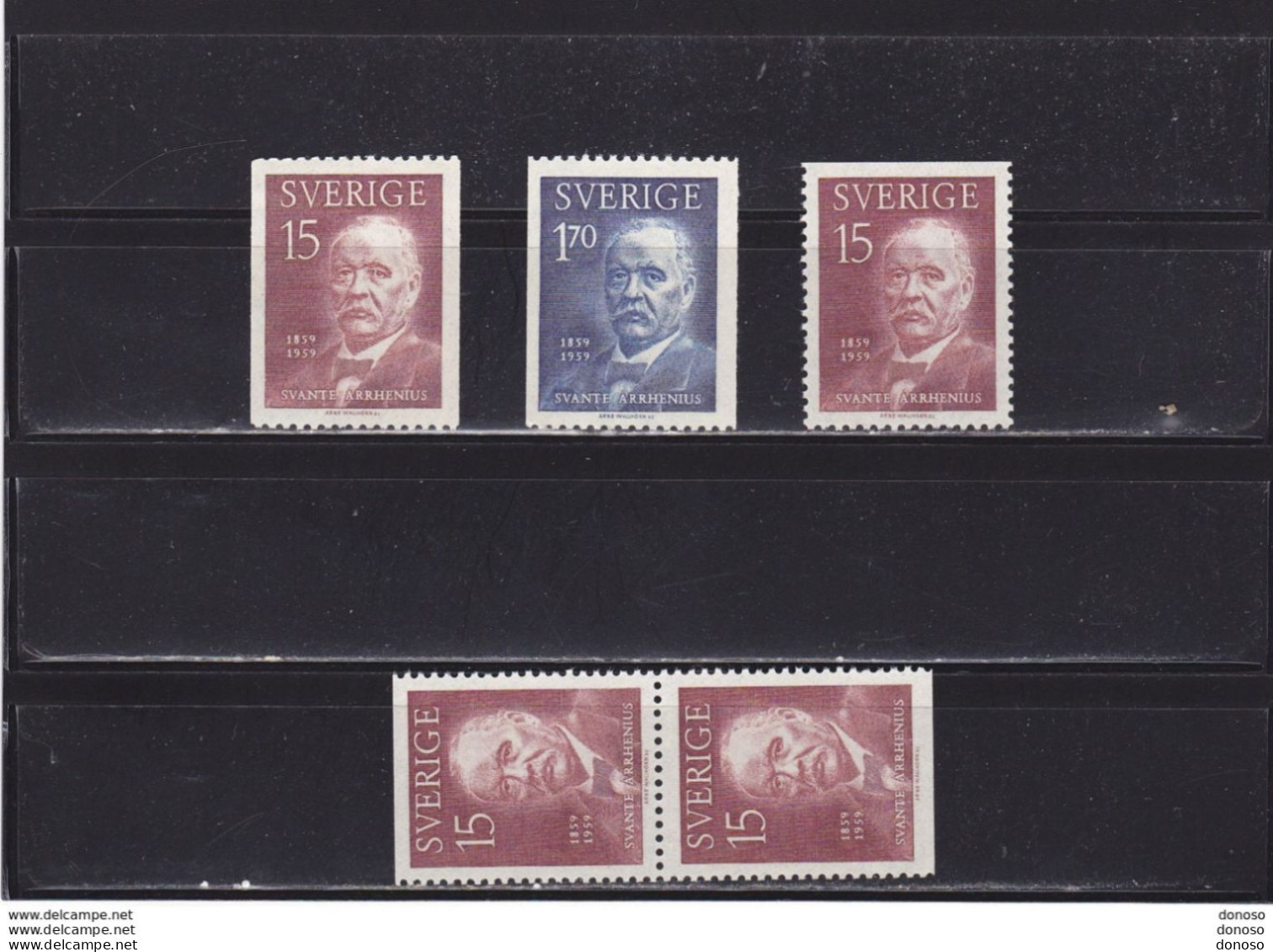 SUEDE 1959 AARHENIUS PRIX NOBEL DE PHYSIQUE Yvert 444-445 + 445a + 445b NEUF**MNH Cote : 7,30 Euros - Nuovi