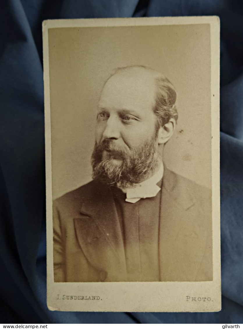 Photo CDV Sunderland à Birmingham  Portrait Homme Barbu  Crâne Dégarni CA 1875-80 - L430 - Old (before 1900)