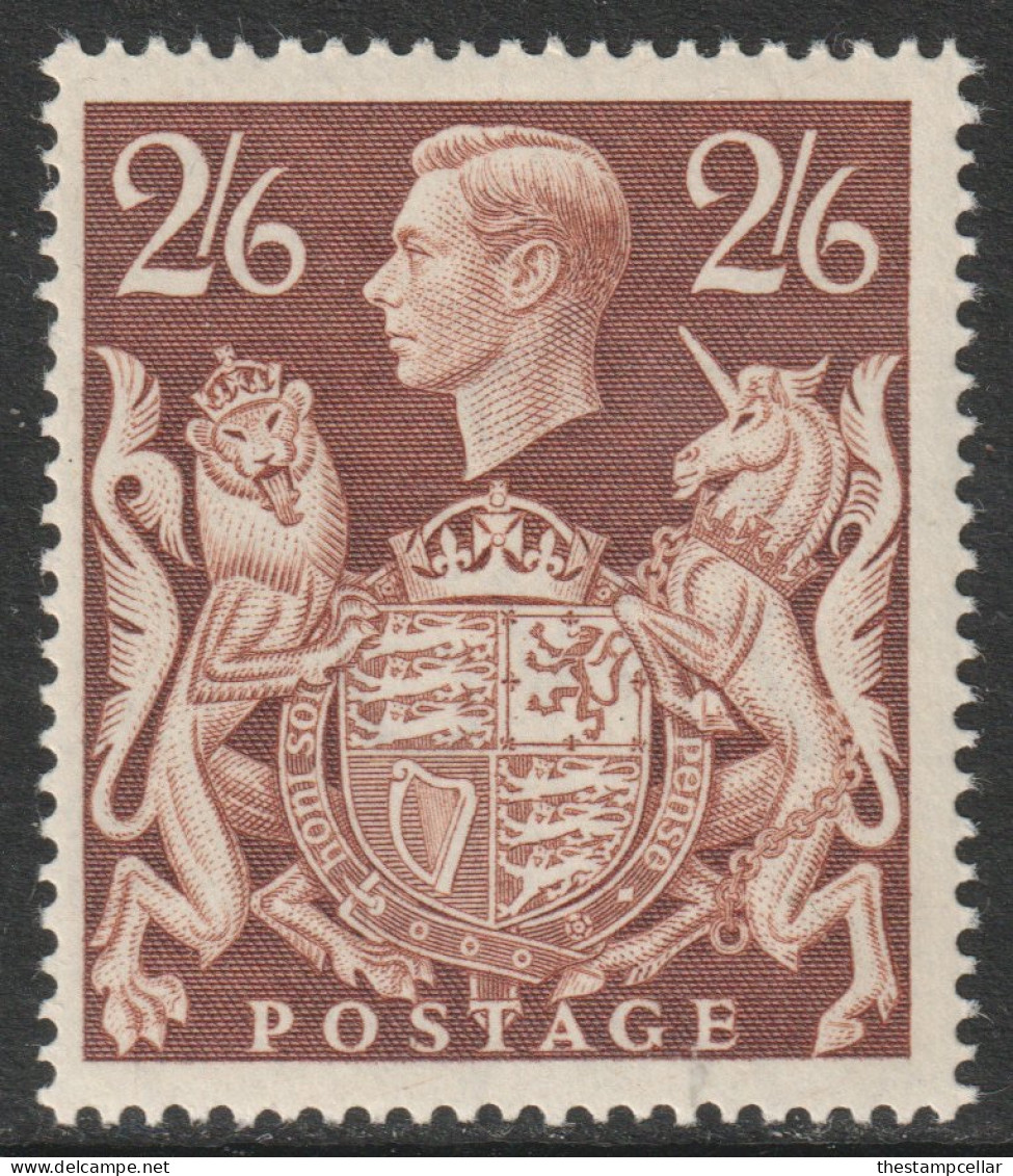 GB Scott 249 - SG476, 1939 Dulac Arms 2/6d Brown MH* - Unused Stamps