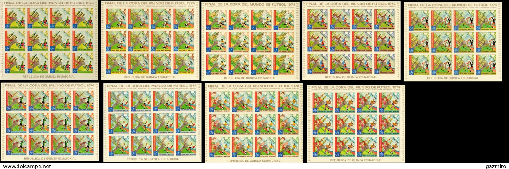 Guinea Equat. 1974, Football World Cup In Germany, 9sheetlets IMPERFORATED - 1974 – Germania Ovest