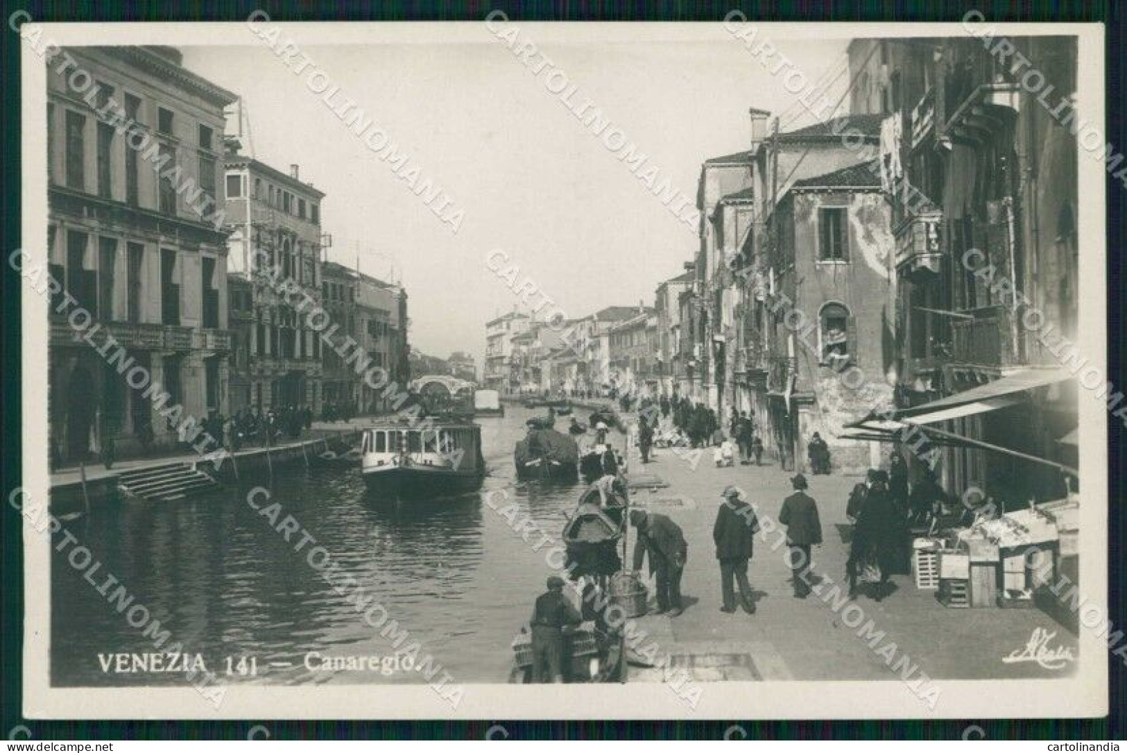 Venezia Città Canal Regio Traghetto Barche Foto Cartolina RT7649 - Venezia