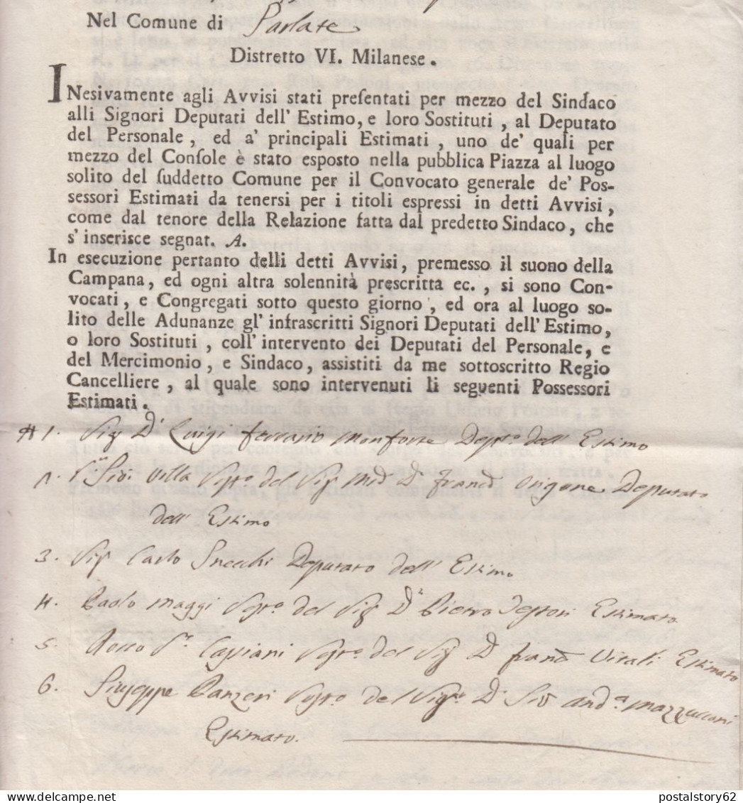 Pedoni Postali, Comune Di Garlate VI° Distretto Milanese. Conferma Pedone Postale E Sua Rinomina A Carico Collettività - Historical Documents