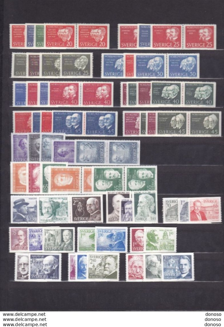 SUEDE 1961-1968 + 1970-1971 + 1973-1981 Prix Nobel NEUF** MNH - Unused Stamps