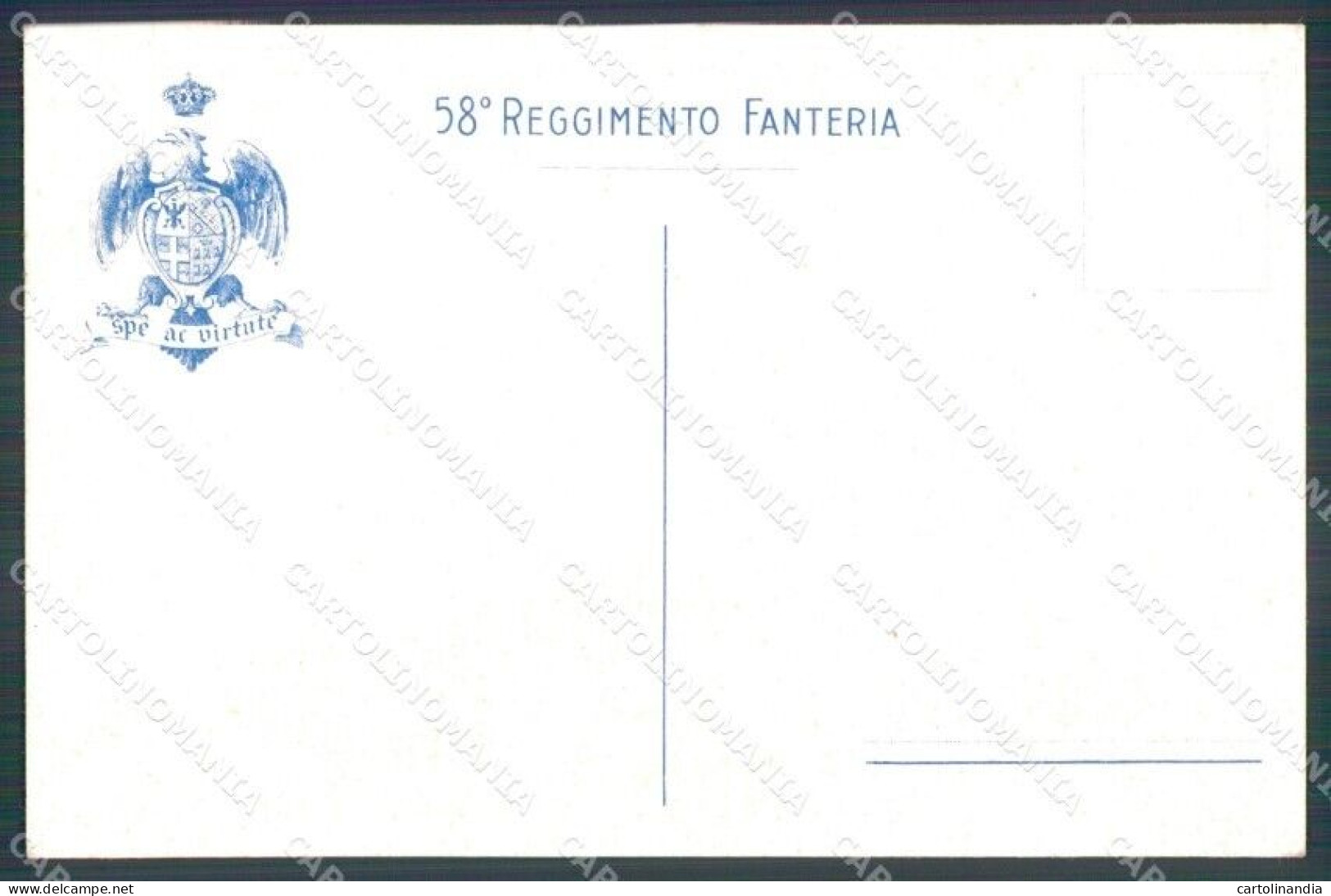 Militari Reggimentali 58º Reggimento Fanteria Cartolina XF5132 - Regimente