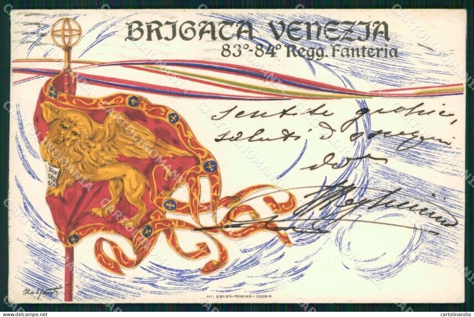 Militari 83º 84º Reggimento Fanteria Brigata Venezia Cartolina XF5566 - Regimente