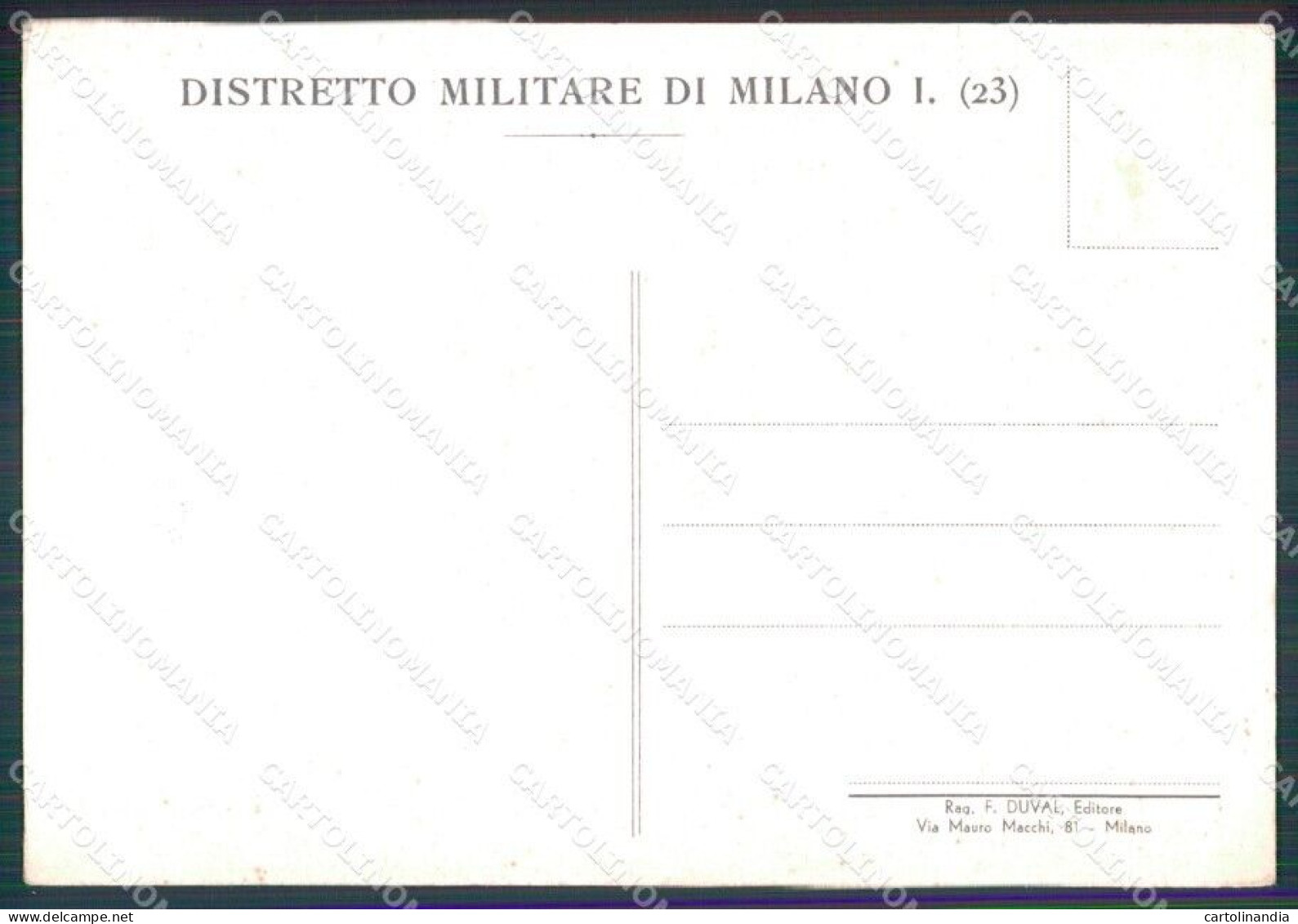 Militari 23º Distretto Militare Di Milano FG Cartolina XF7319 - Sonstige & Ohne Zuordnung