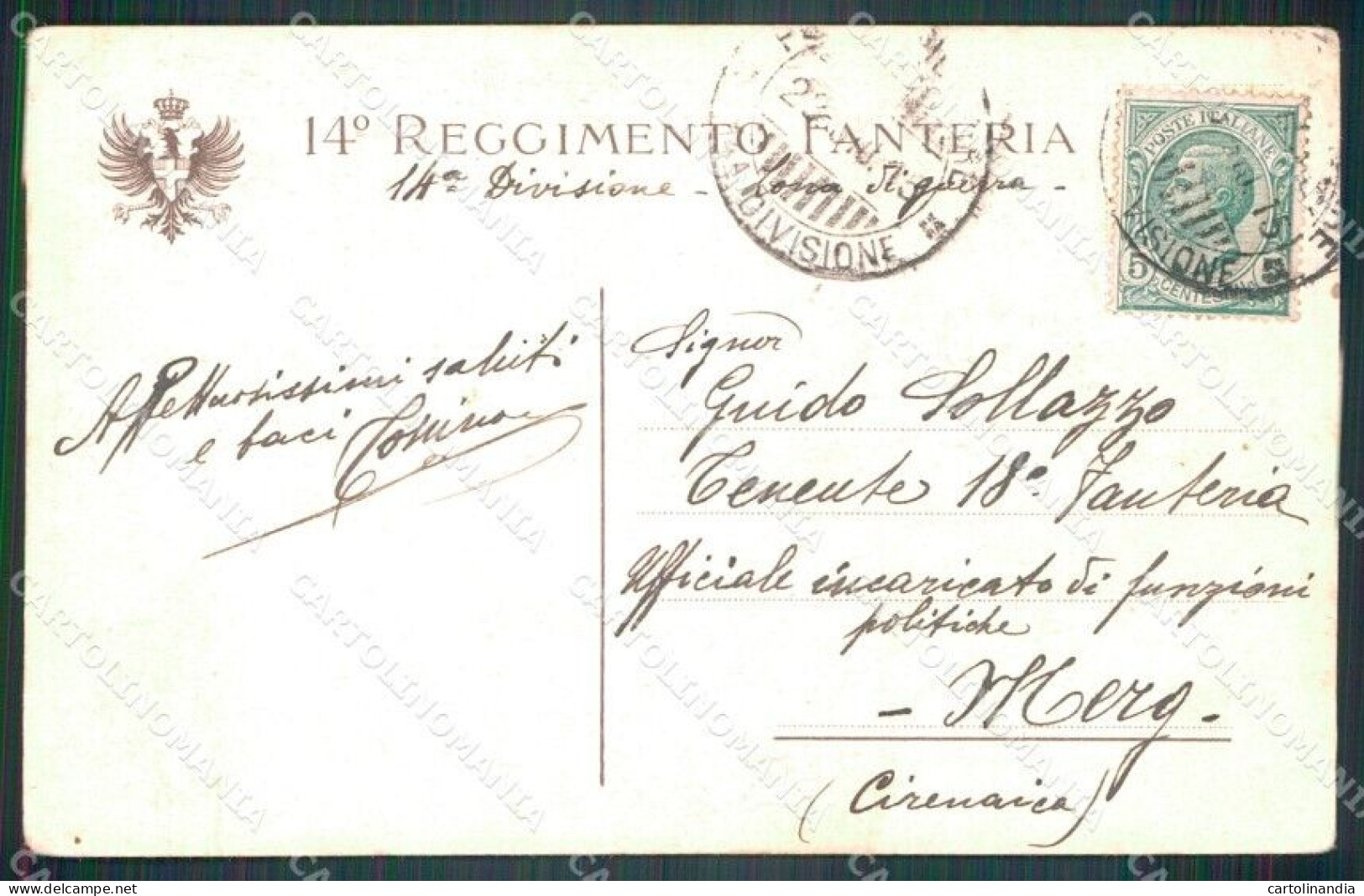 Militari Reggimentali 14º Reggimento Fanteria 1913 Cartolina XF4451 - Regimente