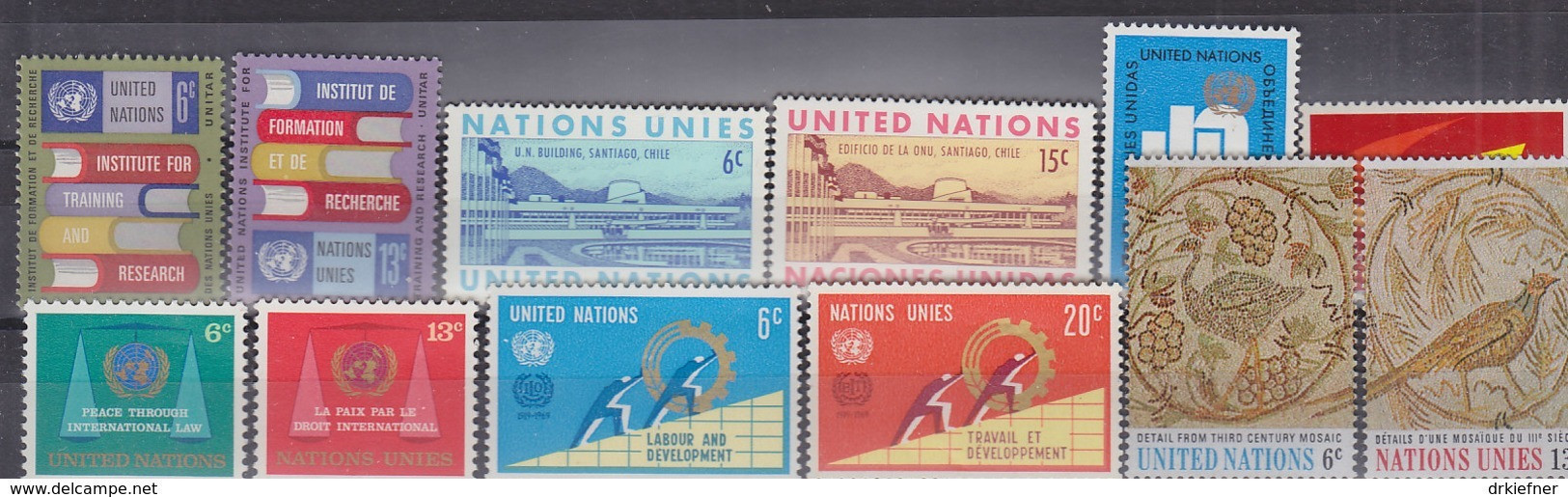 UNO NEW YORK, Jahrgang 1969, Postfrisch **, Komplett Mi. 208-219 - Ongebruikt