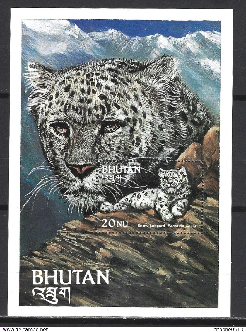 BHOUTAN. BF 98 De 1984. Panthère Des Neiges. - Big Cats (cats Of Prey)