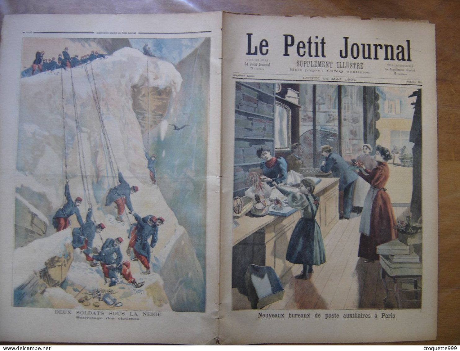 1894 LE PETIT JOURNAL 182 Bureau De Poste à Paris Sauvetage Des Victimes - 1850 - 1899