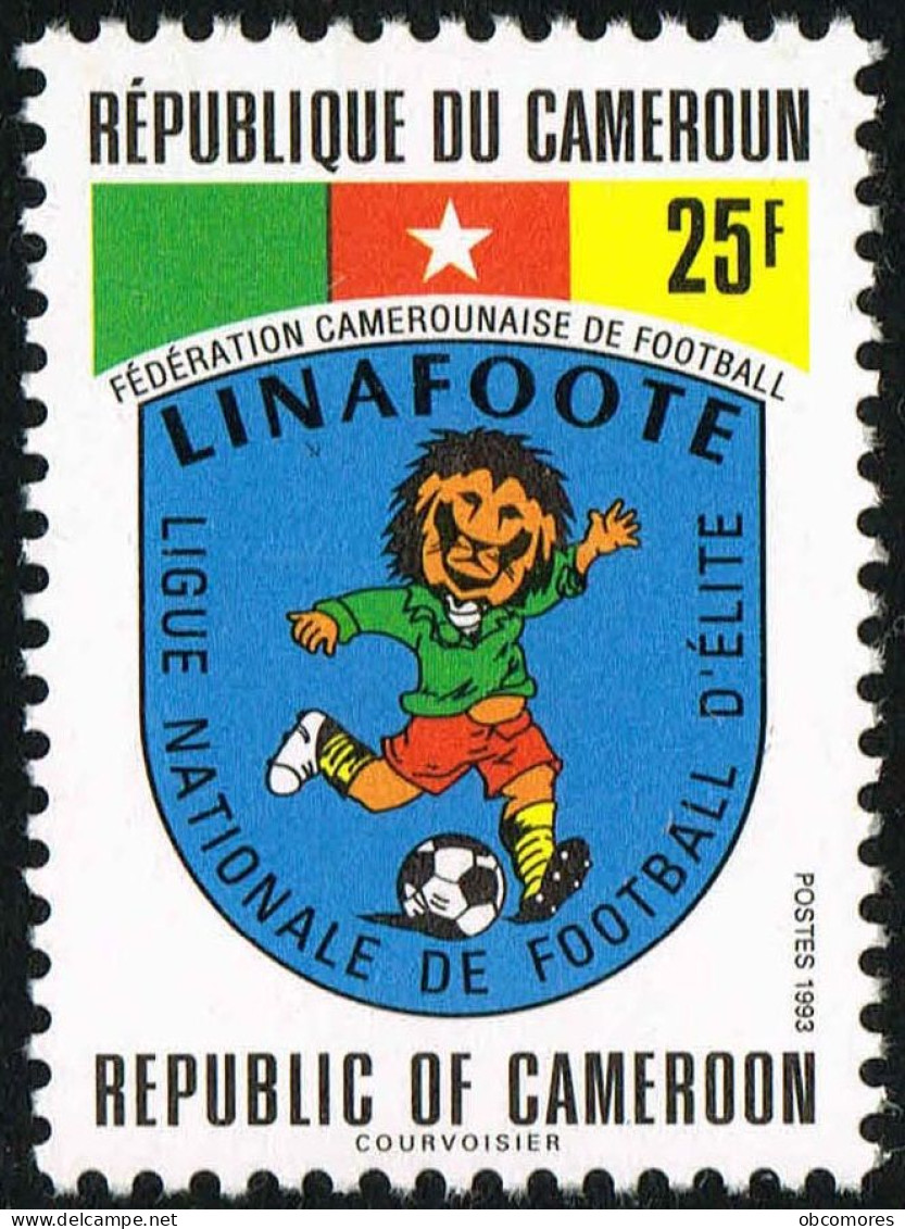 CAMEROUN Cameroon Kamerun 1993 - 25 F Linafoote Lion - Mi 1207 Sc 896A YT 870B - MNH ** RARE - Camerún (1960-...)