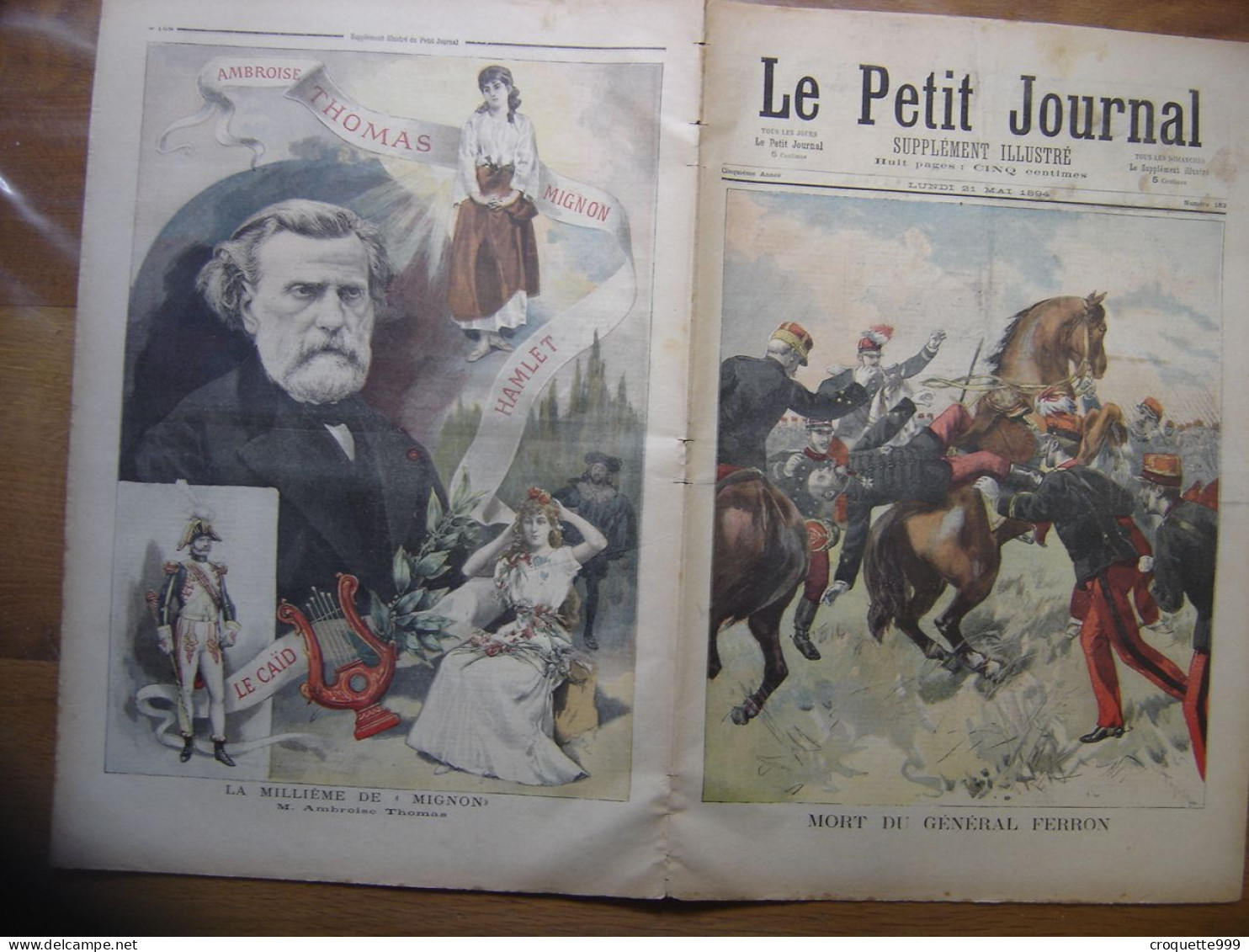 1894 LE PETIT JOURNAL 183 Mort Du Général FERON Ambroise Thomas - 1850 - 1899