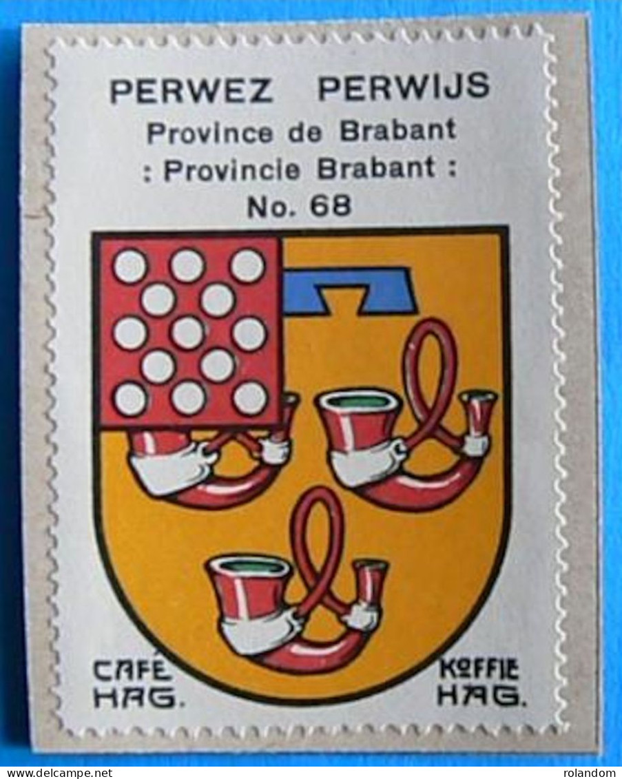 Brabant N068 Perwez Perwijs Timbre Vignette 1930 Café Hag Armoiries Blason écu TBE - Té & Café