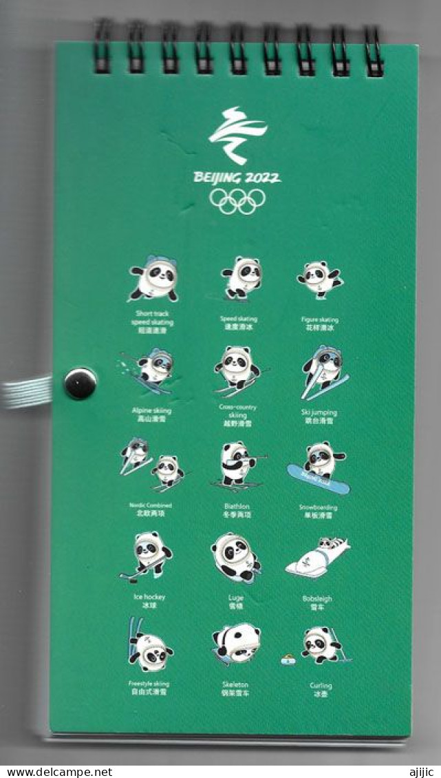 BEIJING OLYMPICS 2022.   Bloc-note (new-unused) Poids-weight 140 Gr - Winter 2022: Peking