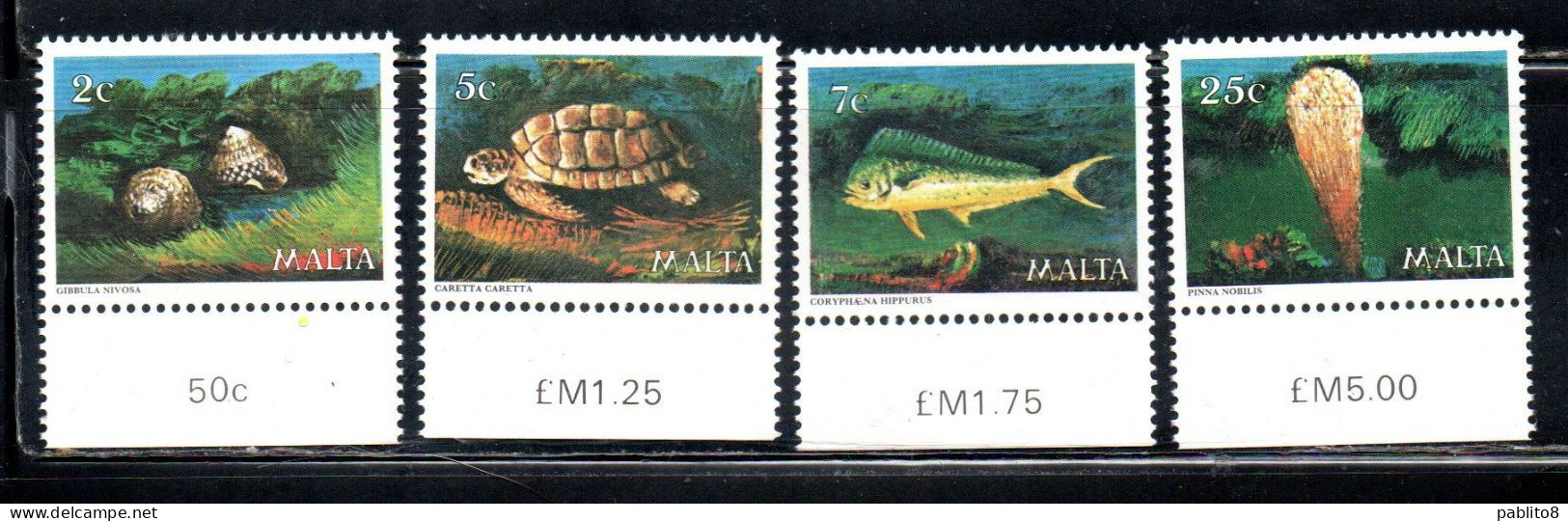 MALTA 1979 SEA FAUNA MARINA MARINE LIFE COMPLETE SET SERIE COMPLETA MNH - Malte