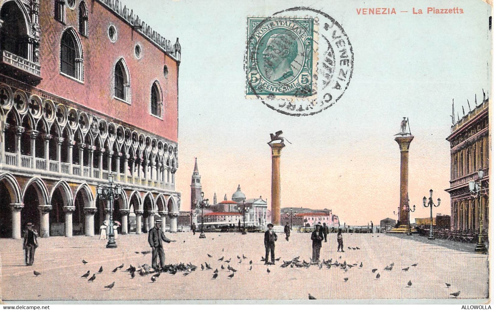 26722 " VENEZIA-LA PIAZZETTA "  ANIMATA-VERA FOTO-CART. POST.SPED. - Venezia