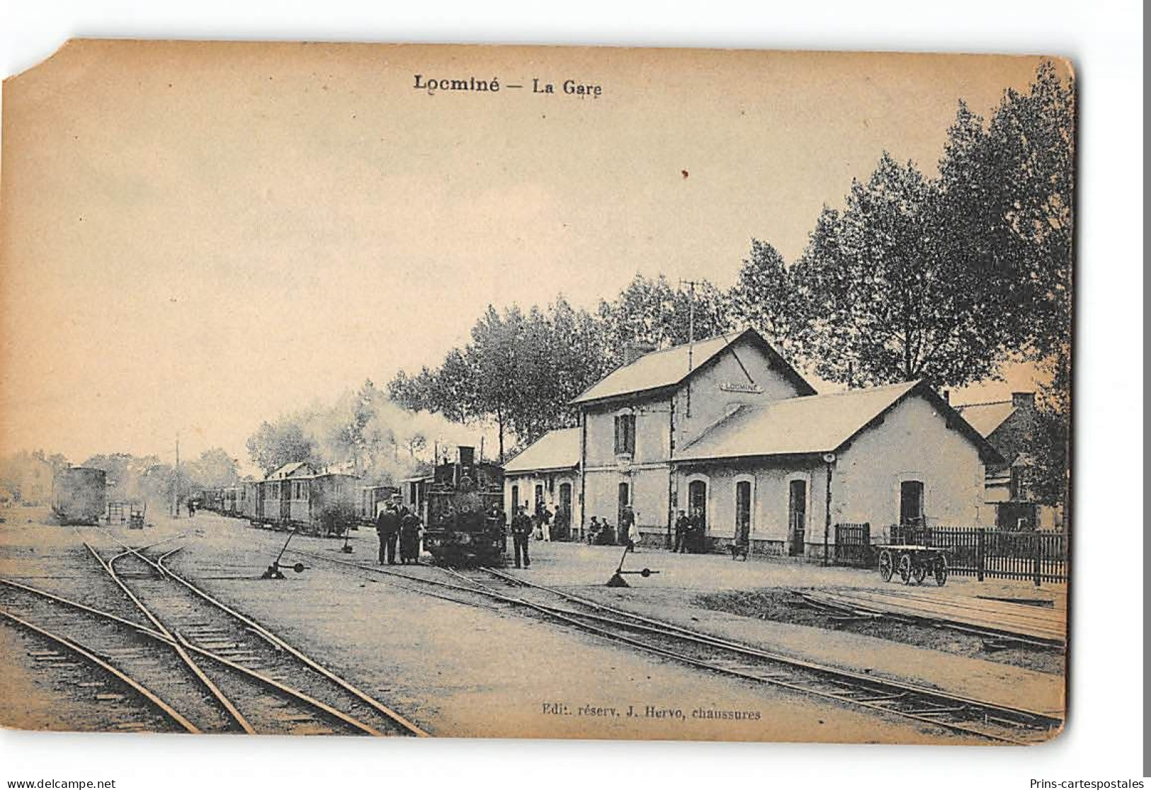 CPA 56 Locminé La Gare Et Le Train Tramway - ETAT - Locmine