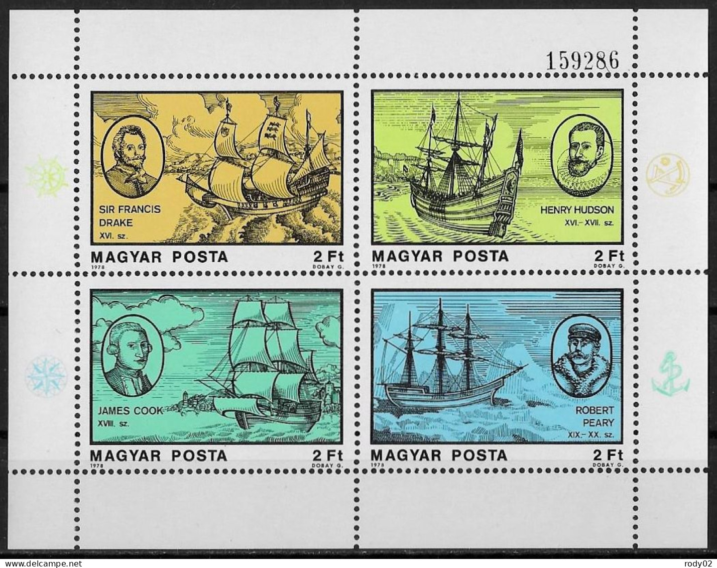 HONGRIE - BATEAUX - GRANDS EXPLORATEURS - N° 2616 A 2619 - NEUF** MNH - Erforscher