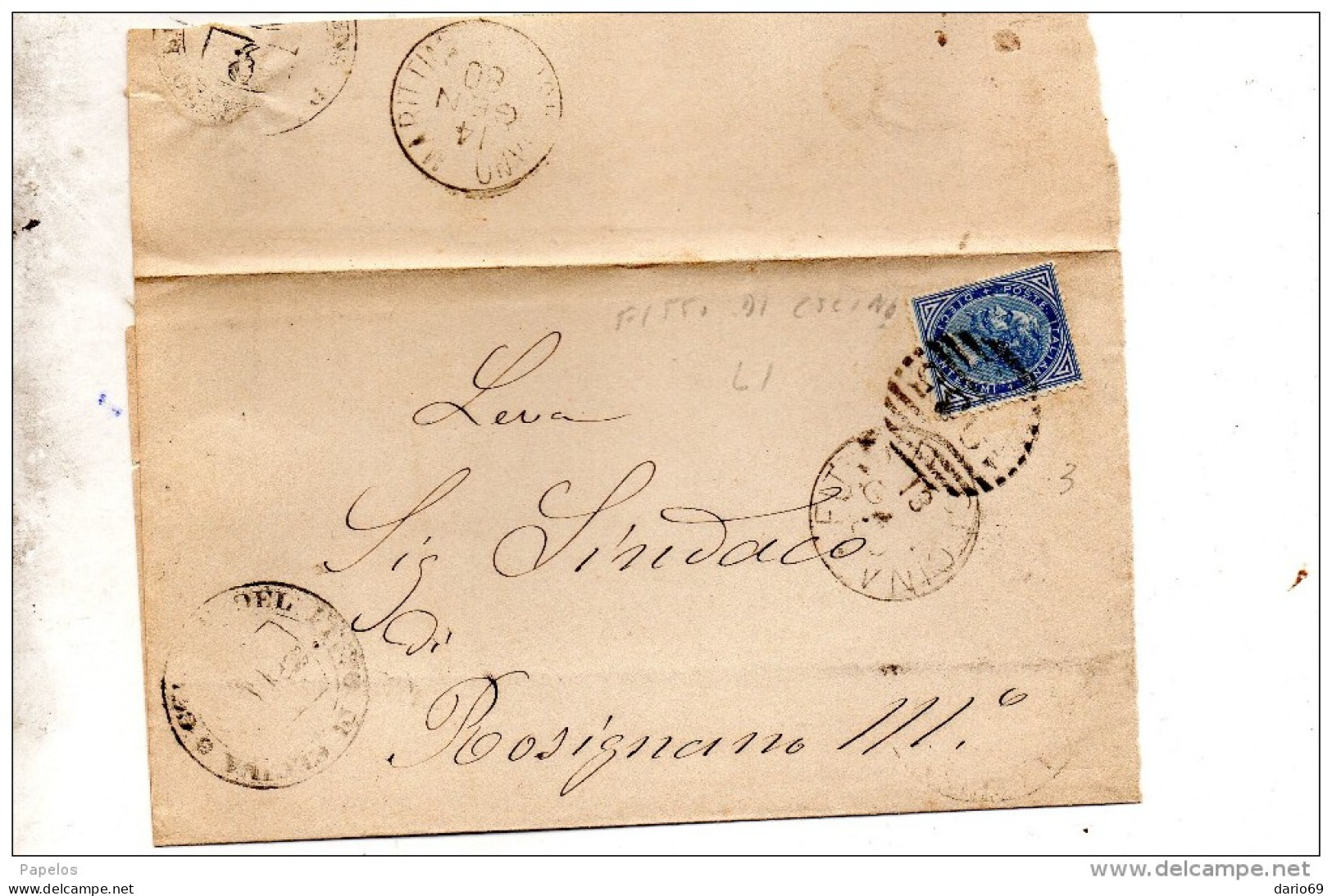 1880 LETTERA CON ANNULLO  FITTO DI CECINA LIVORNO - Marcophilie