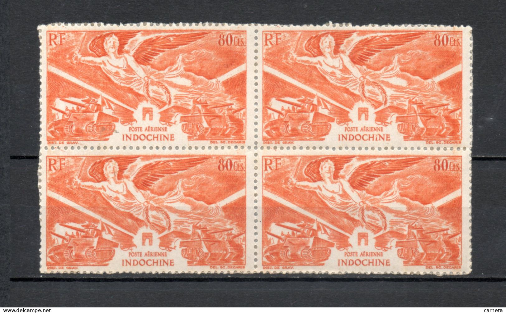 INDOCHINE  PA   N° 39  BLOC DE QUATRE TIMBRES  NEUF AVEC CHARNIERE   4.00€   VICTOIRE  VOIR DESCRIPTION - Luftpost