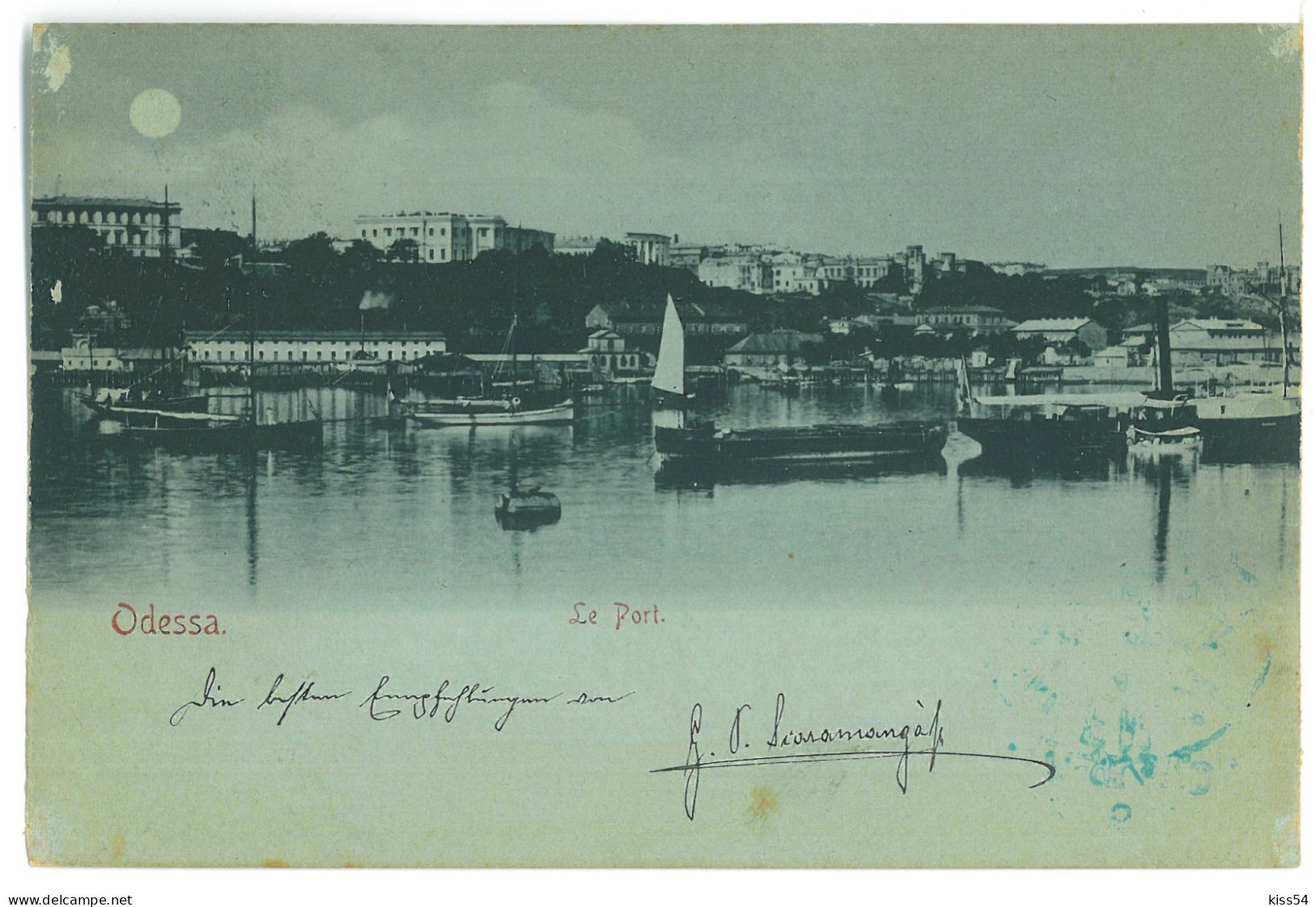 UK 19 - 23312 ODESSA, Harbor, Ships, Litho, Ukraine - Old Postcard - Used - 1898 - Ucrania