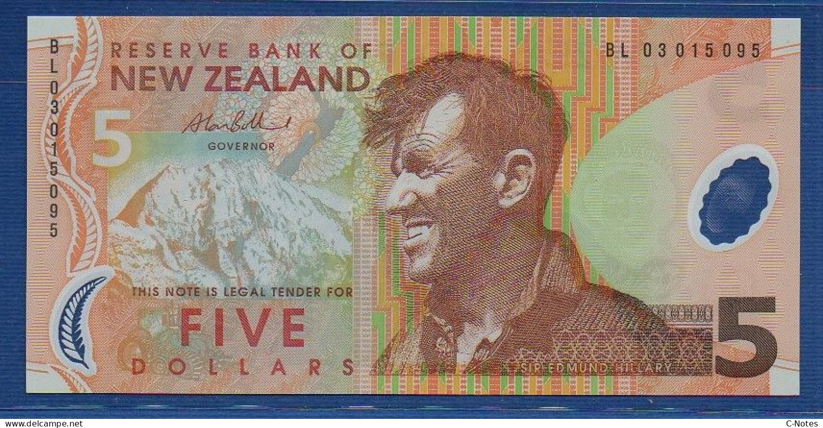 NEW ZEALAND  - P.185b – 5 Dollars 2003 UNC, S/n BL03 015095 - Neuseeland