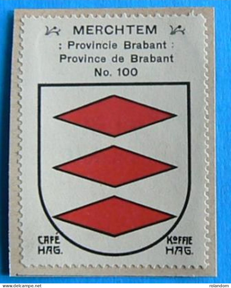 Brabant N100 Merchtem Timbre Vignette 1930 Café Hag Armoiries Blason écu TBE - Thee & Koffie