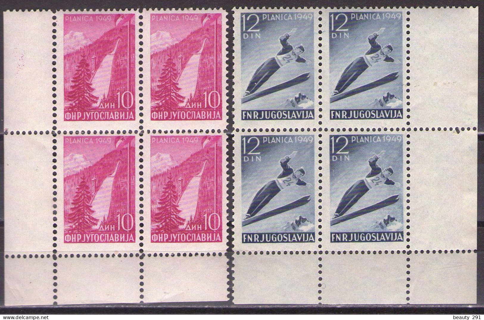 Yugoslavia 1949 Planica Ski Jumps, Mi 570-571 - MNH**VF - Neufs