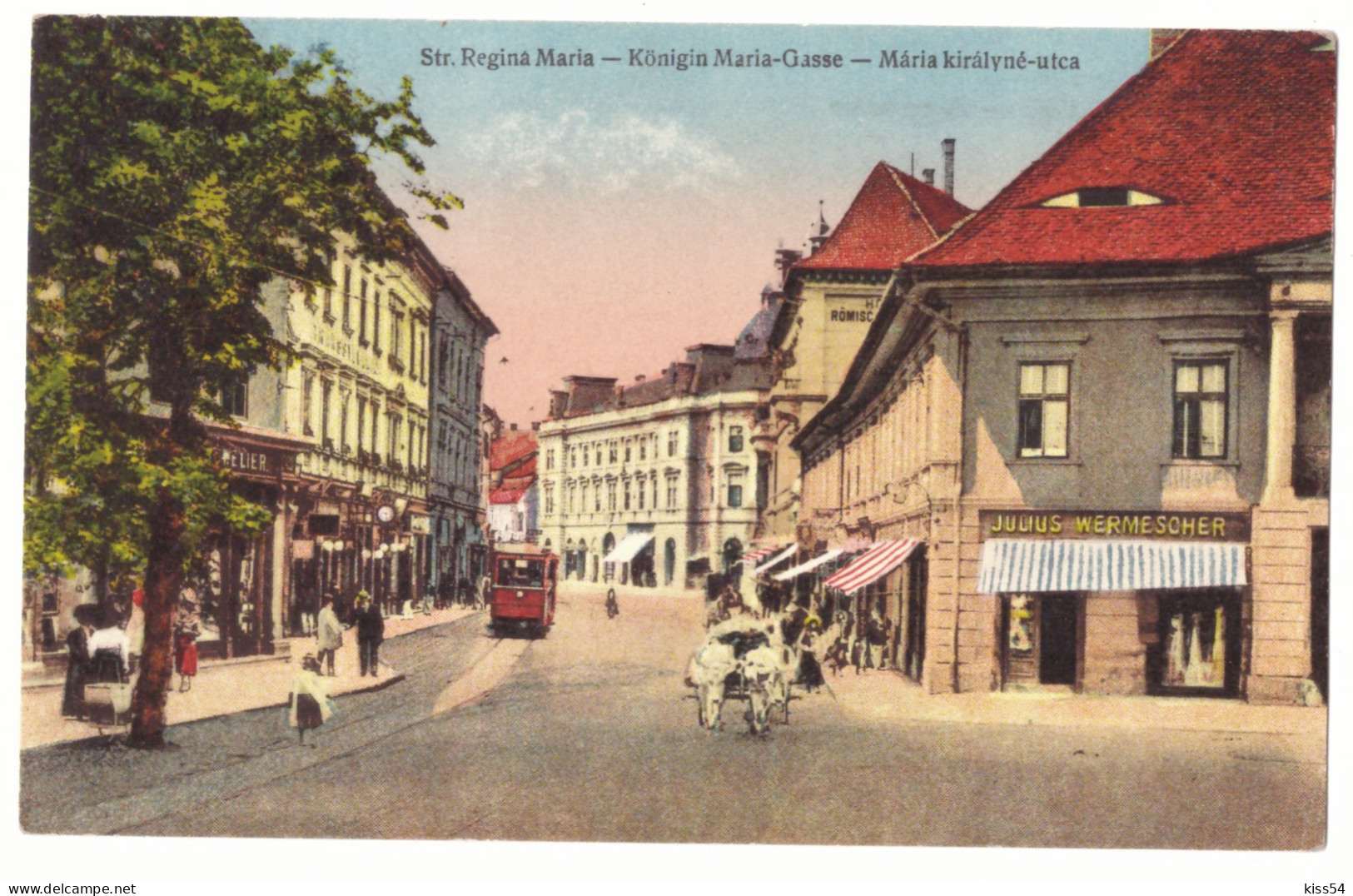 RO 79 - 22446 SIBIU, Market, Tramway, Watch, Romania - Old Postcard - Unused - Rumänien