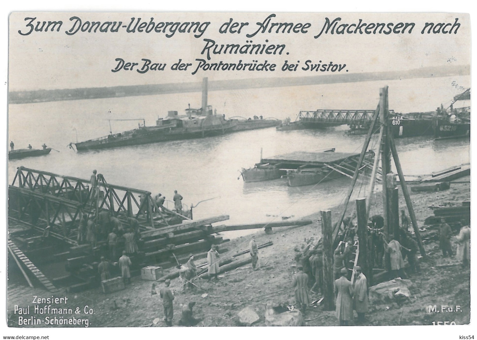 RO 79 - 14188 The Crossing Of The Danube By Mackensen's Army From SVISTOV To ZIMNICEA - Old Postcard 16/11 Cm - Unused  - Rumänien