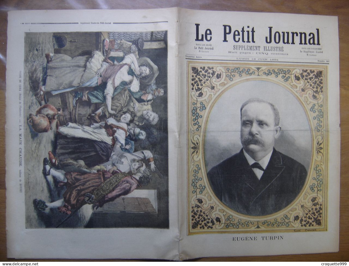 1894 LE PETIT JOURNAL 187 Eugène Turpin La Main Chaude - 1850 - 1899