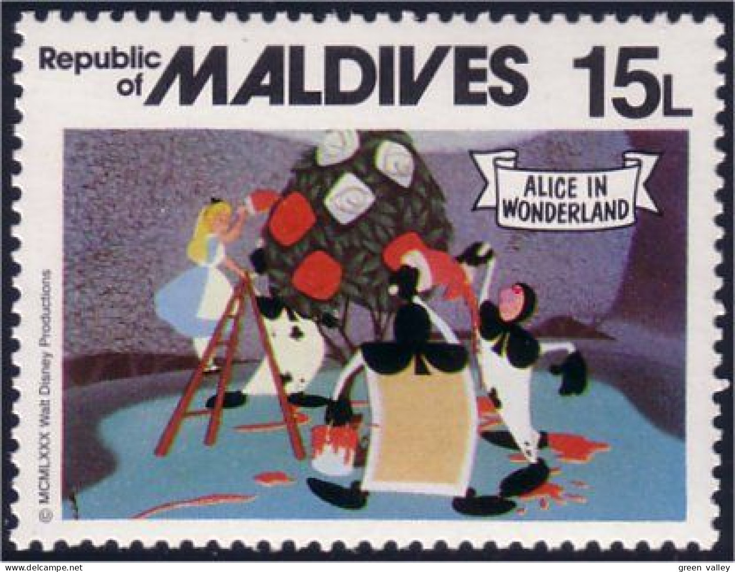 612 Iles Maldives Disney Alice Wonderland Merveilles MNH ** Neuf SC (MLD-45e) - Märchen, Sagen & Legenden