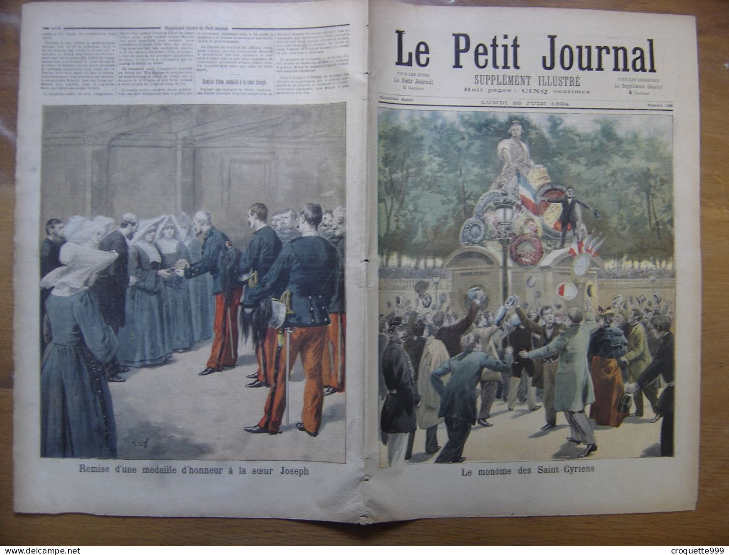 1894 LE PETIT JOURNAL 188 Monome Des Saint-Cyriens Médaille Soeur Joseph - 1850 - 1899