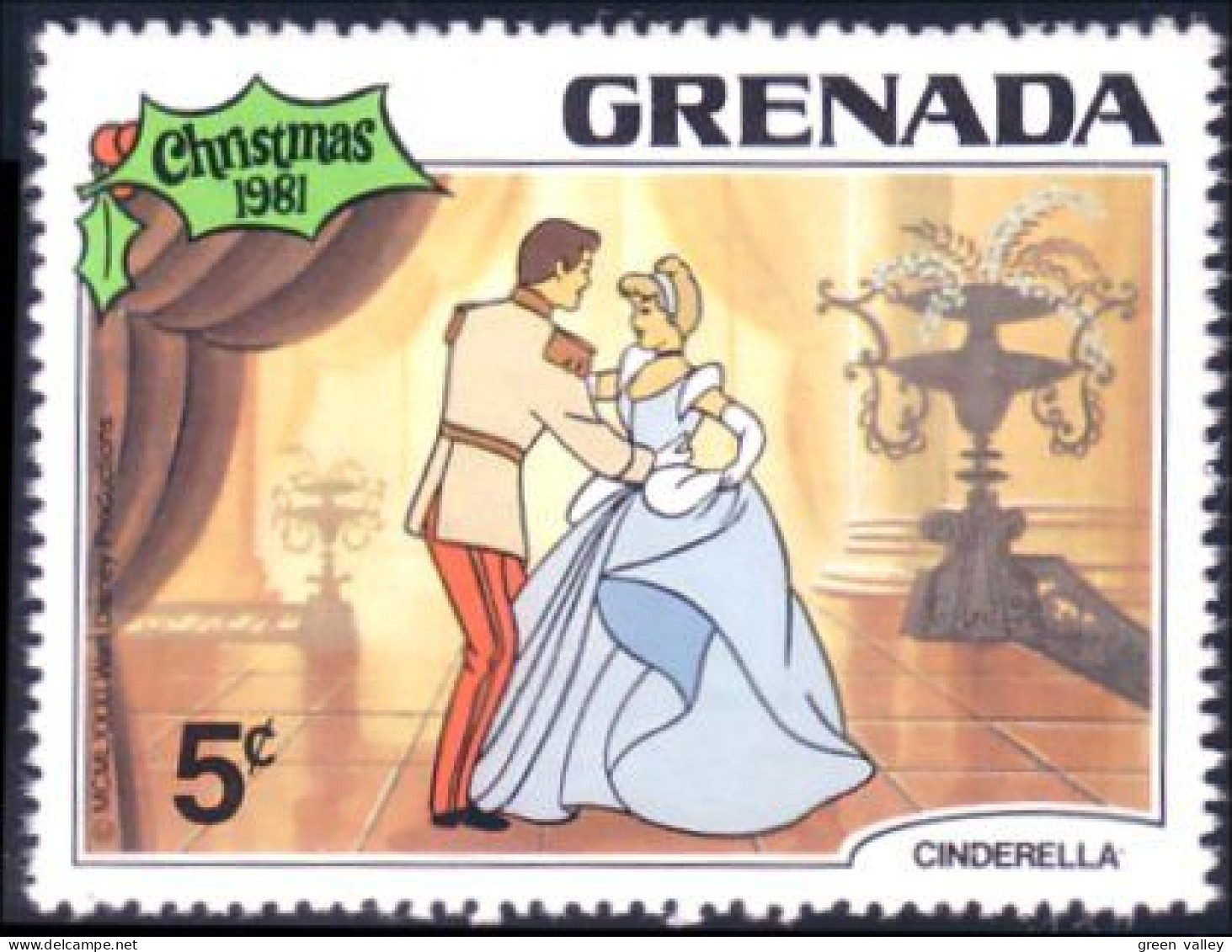 460 Grenada Disney Cinderella Cendrillon Danse Bal Ballroom Dance Costumes MNH ** Neuf SC (GRE-123b) - Costumes