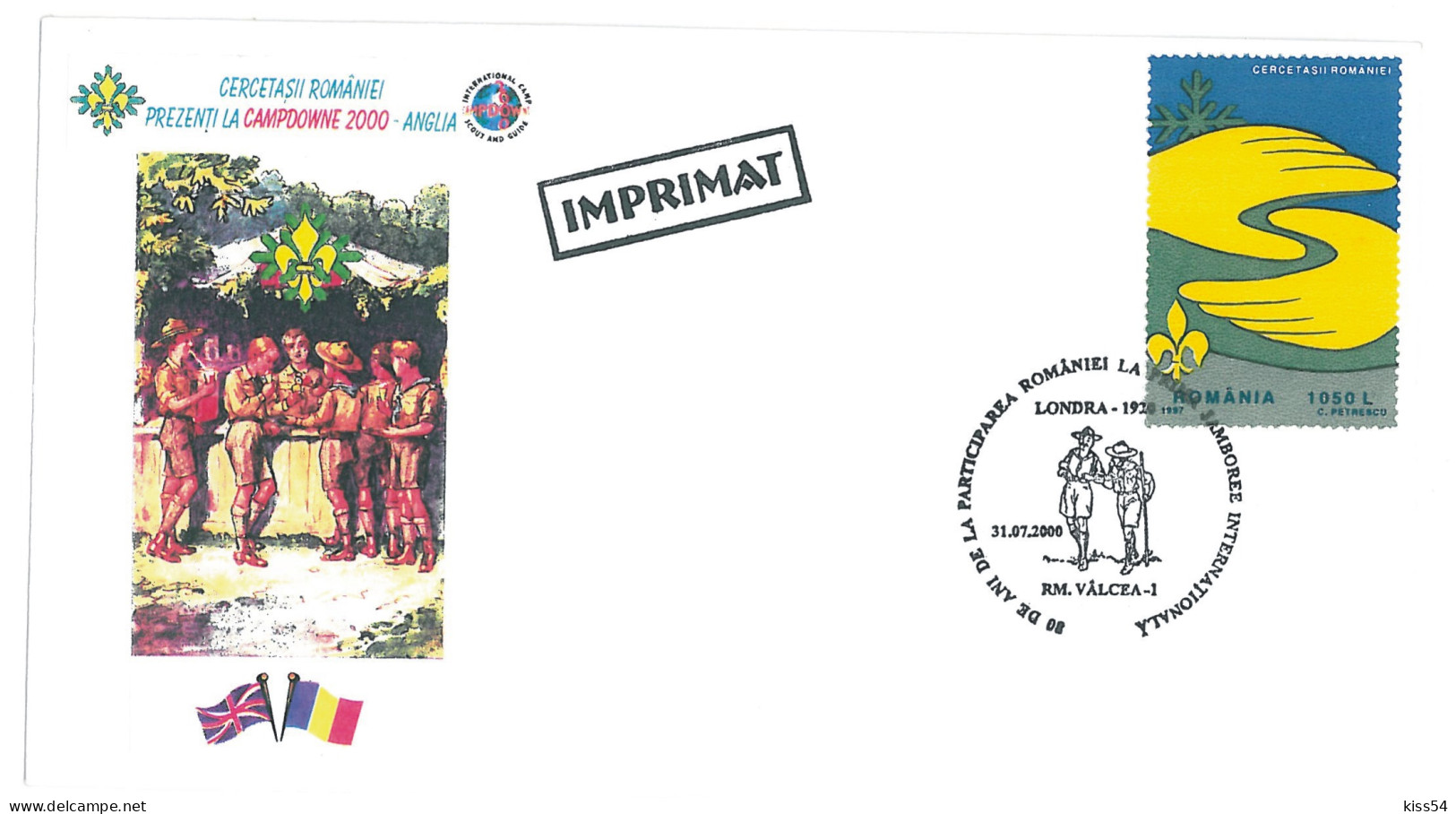 SC 50 - 1255 Scout ROMANIA, Special Stamp - Cover - Used - 2000 - Lettres & Documents
