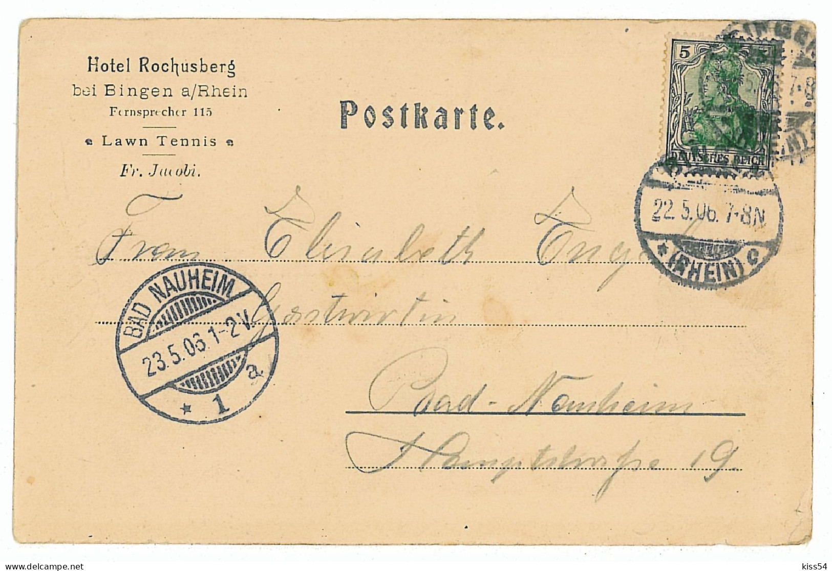 GER 46 - 5797 BINGEN, Litho, Germany - Old Postcard - Used - 1906 - Bingen