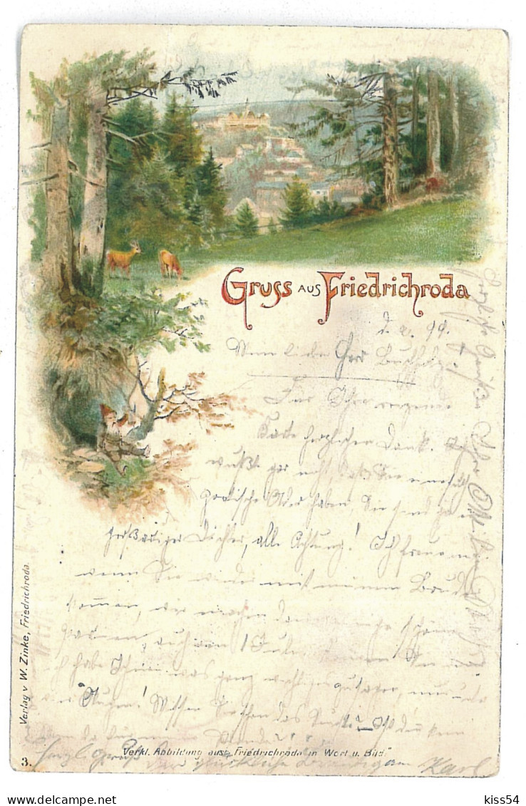 GER 46 - 10185 FRIEDRICHRODA, Litho, Germany - Old Postcard - Used - 1899 - Friedrichroda