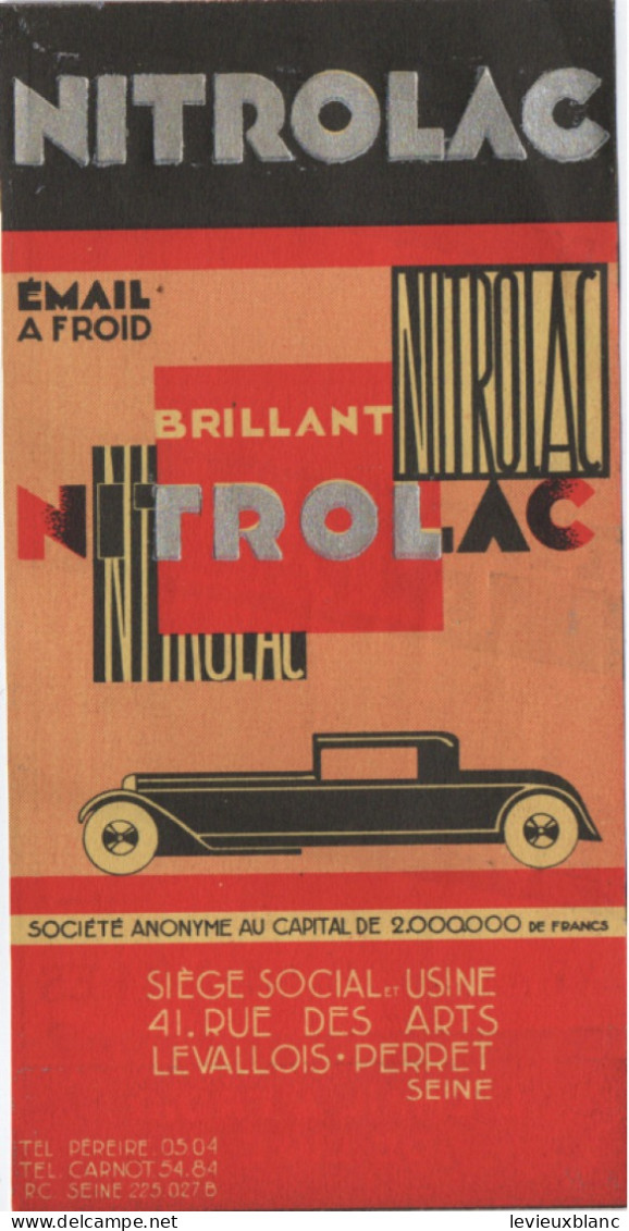 "Le Guide de l'AUTO/L'Automobile en France/ NITROLAC l'Email à froid de Luxe/ Levallois Perret" /Vers 1950     AC218