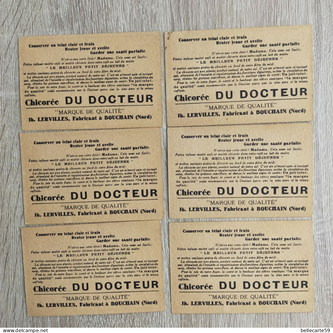 BOUCHAIN NORD Chicorée Du Docteur - LOT DE 6 CHROMOS - Other & Unclassified