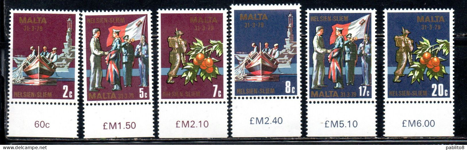 MALTA 1979 END OF MILITARY FACILITIES AGREEMENT WITH GREAT BRITAIN  COMPLETE SET SERIE COMPLETA MNH - Malte