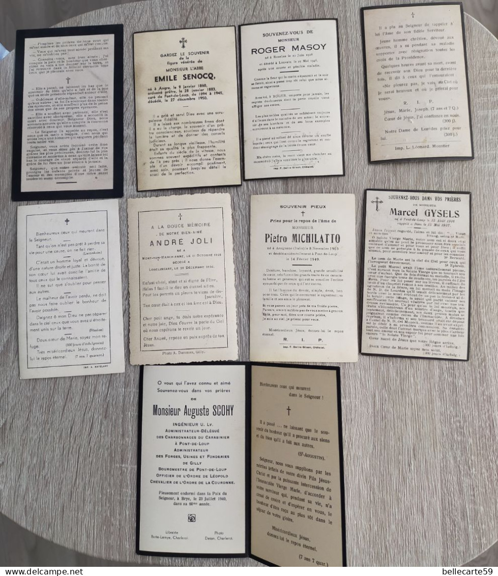 Lot De 9 Faire Part Mortuaire  Décès - Obituary Notices