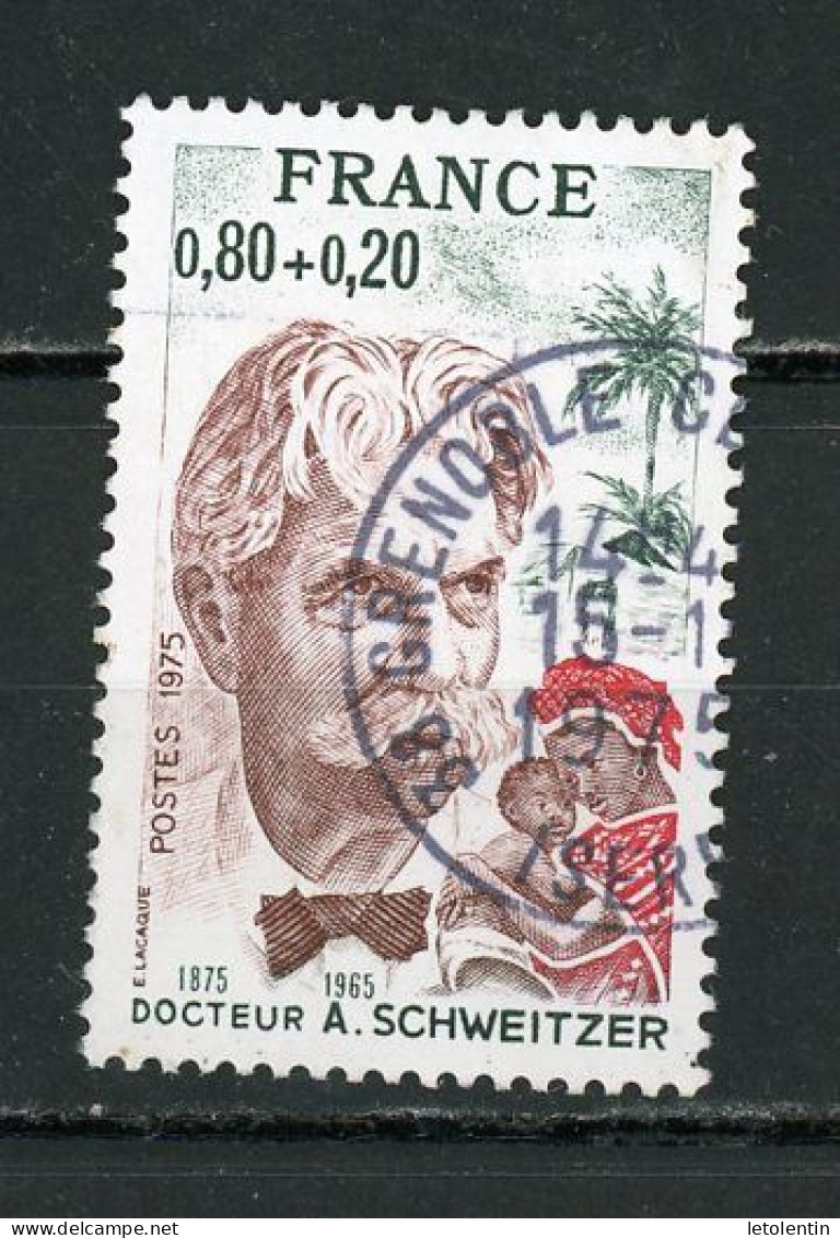 FRANCE - DOCTEUR SCHWEITZER - N° Yvert 824 Obli. Ronde De “GRENOBLE” De 1975 - Usados