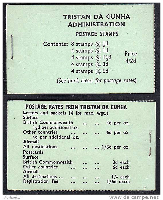 G0010 Tristan Da Cunha 1970, SG SB4 Stamp Booklet Revised Postage Rates MNH, Panes Upright - Tristan Da Cunha