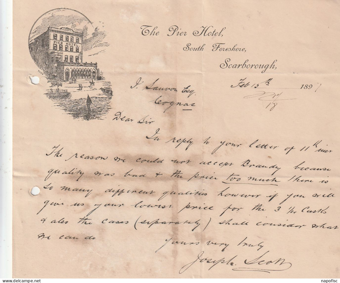 98-The Pier Hotel......South Foreshore..Scarborough....(U.K) .1897 - Ver. Königreich