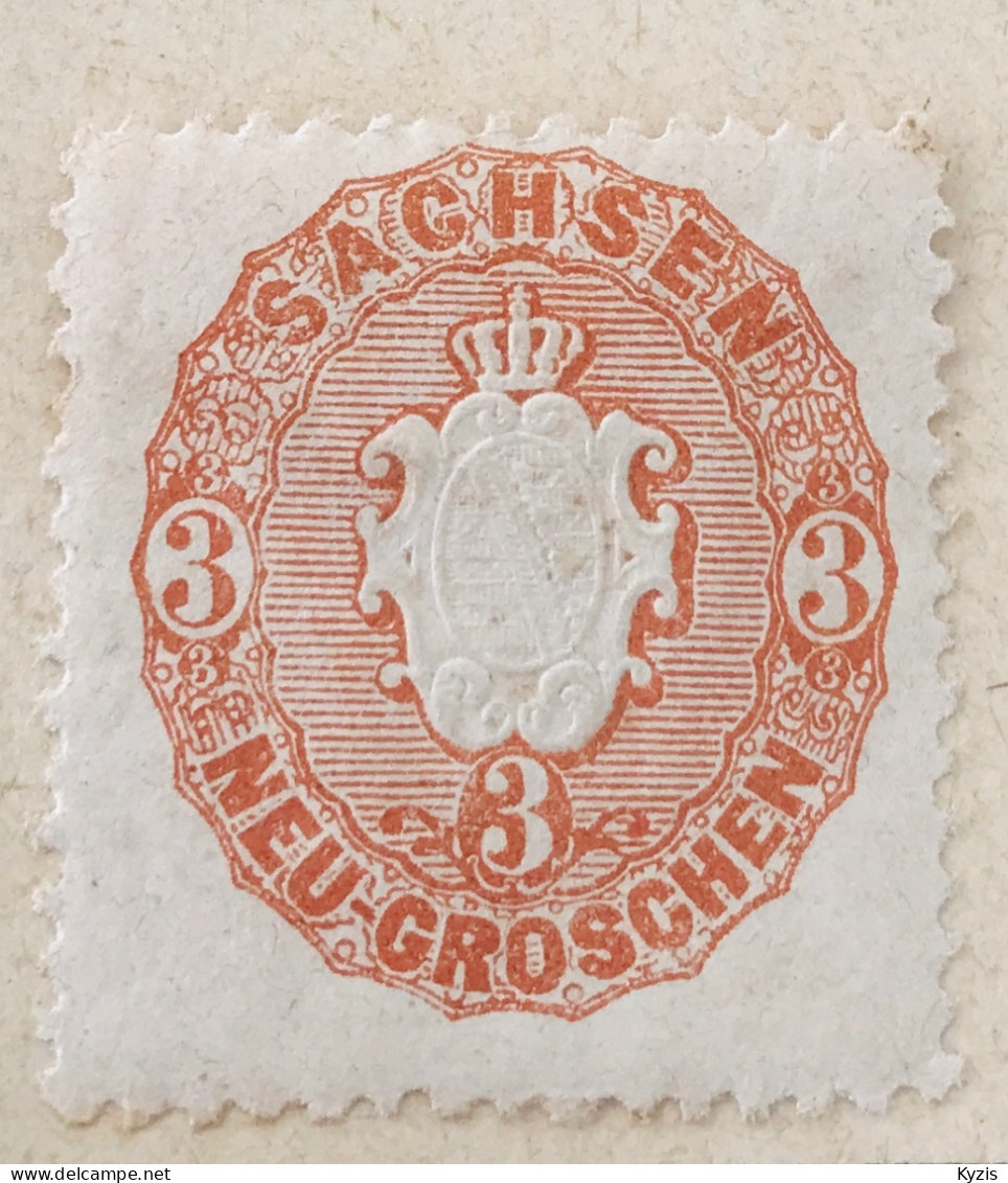 Saxe - VARIÉTÉ -1863 Michel 18 - 3 Neugroschen - Saxe Frei - Saxe