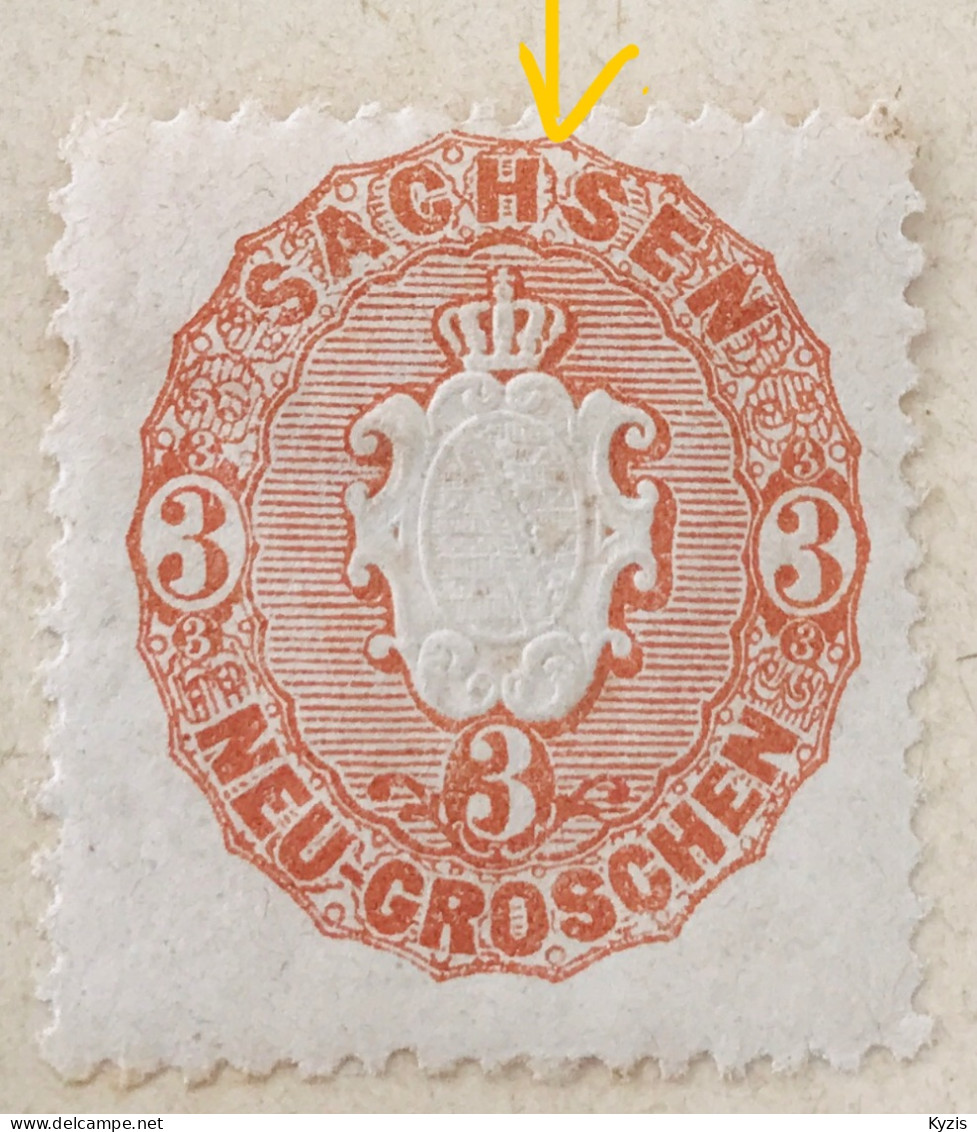Saxe - VARIÉTÉ -1863 Michel 18 - 3 Neugroschen - Saxe Frei - Saxony