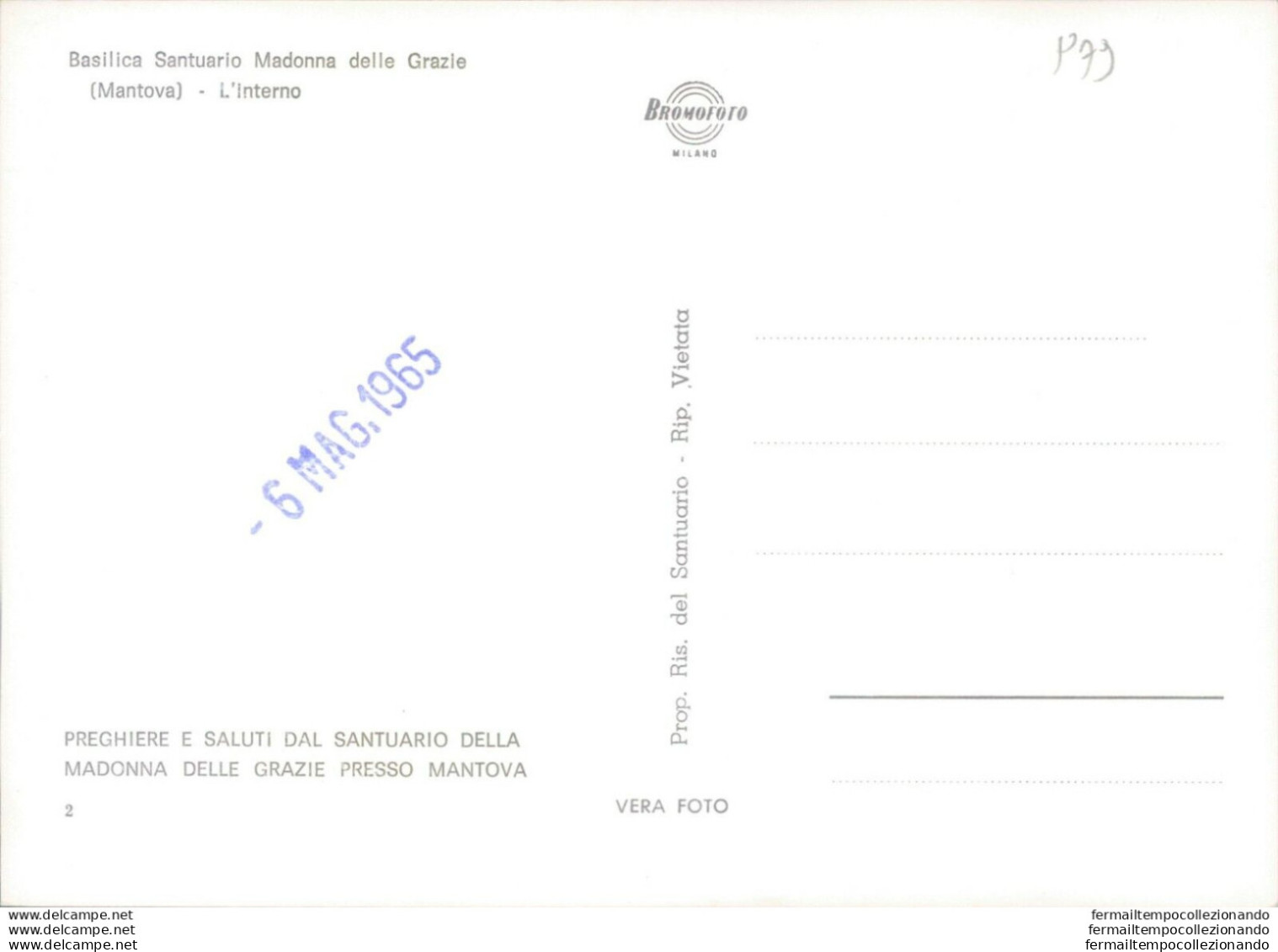 P79 Cartolina Mantova Citta'  Santuario Madonna Delle Grazie - Mantova