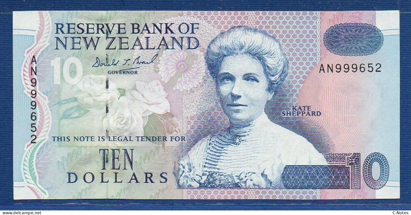 NEW ZEALAND  - P.178 – 10 Dollars ND (1992) UNC, S/n AN999652 - New Zealand