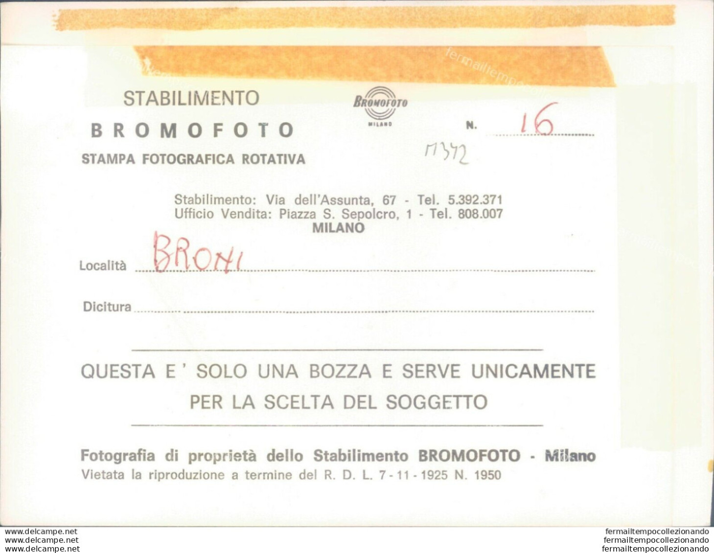 M342 Bozza Fotografica Broni   Provincia Di Pavia - Pavia